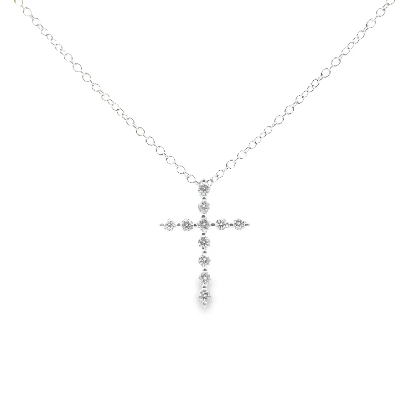 real smoky quartz pendant White Gold Diamond Cross Pendant