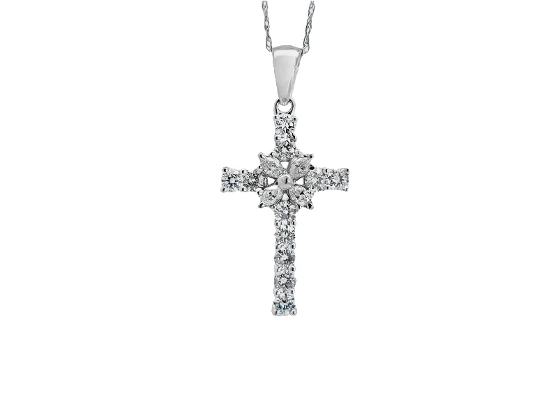 gold moonstone cocktail ring White Gold Diamond Cross Pendant