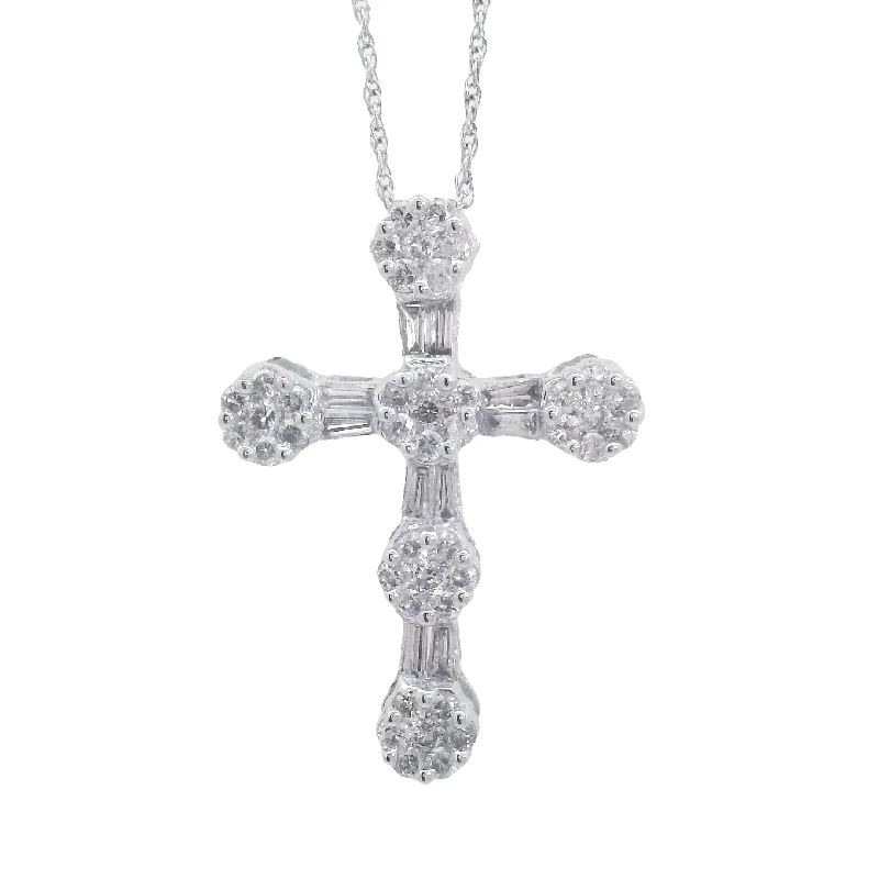 custom zodiac sign ring White Gold Diamond Cross Pendant