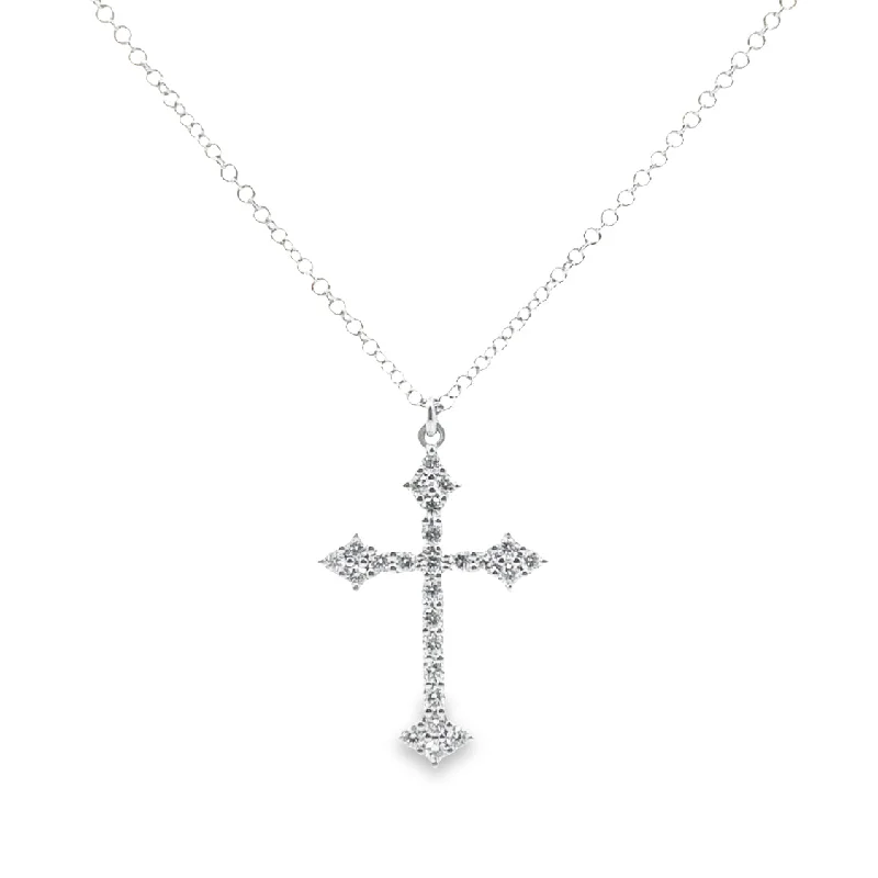 natural turquoise ring handmade White Gold Diamond Cross Pendant