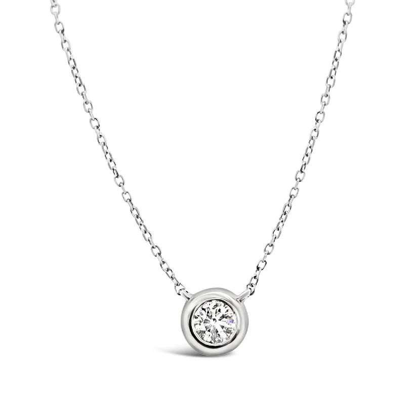 modern infinity signet ring White Gold Diamond Solitaire Pendant