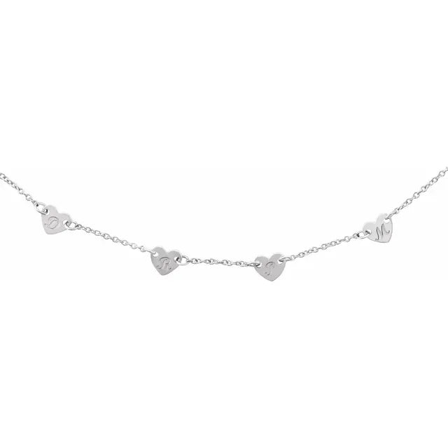 custom star sign necklace Petite White Gold Engravable Heart Necklace