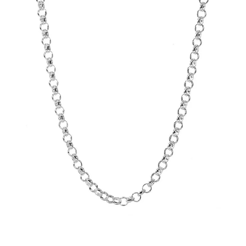chunky gold chain necklace White Gold Rolo Chain