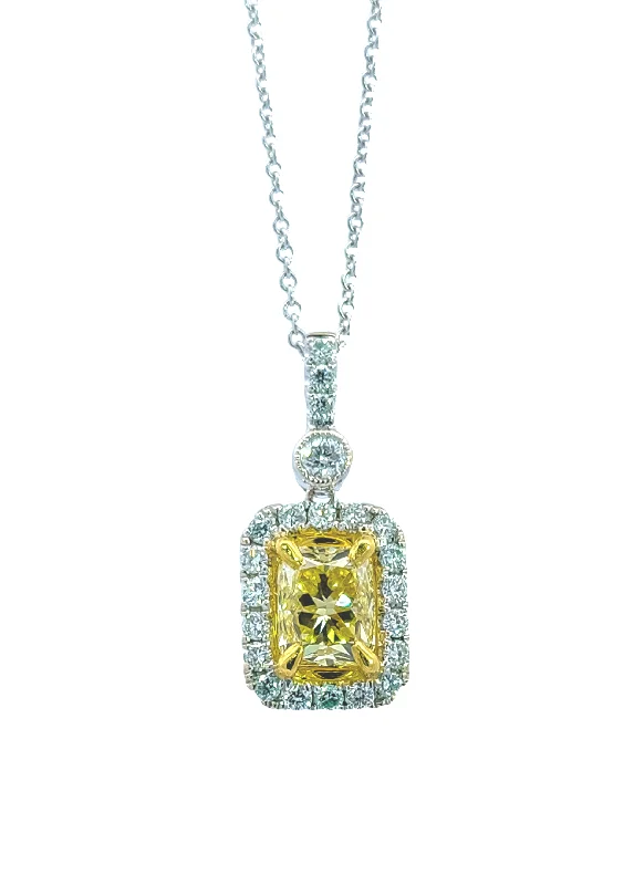 handmade ceramic bead bracelet White and Yellow Gold Fancy Yellow Diamond Halo Pendant