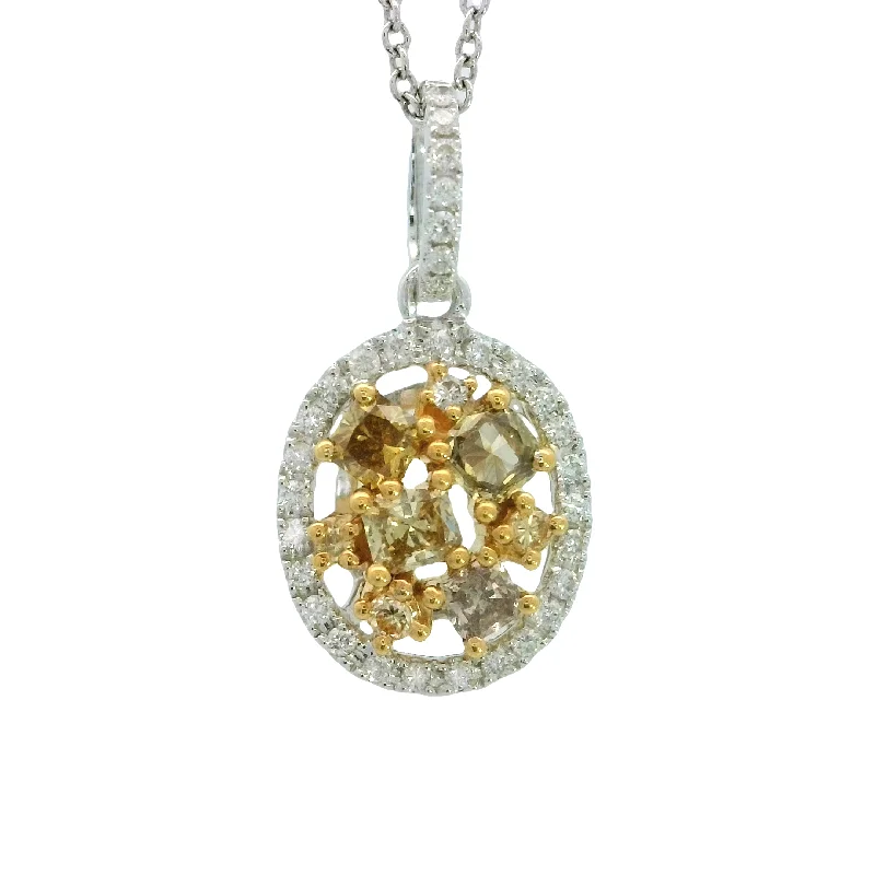 handmade leather ring White and Yellow Gold Fancy Color Diamond Pendant
