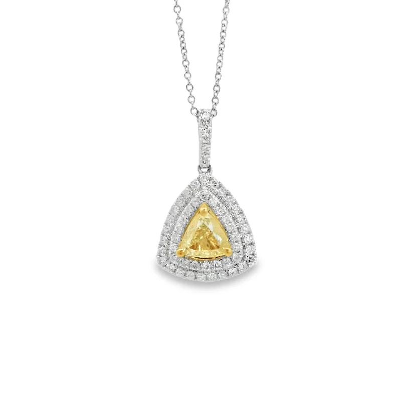 men’s engraved cuff bracelet White/Yellow Gold Fancy Yellow Diamond Halo Pendant
