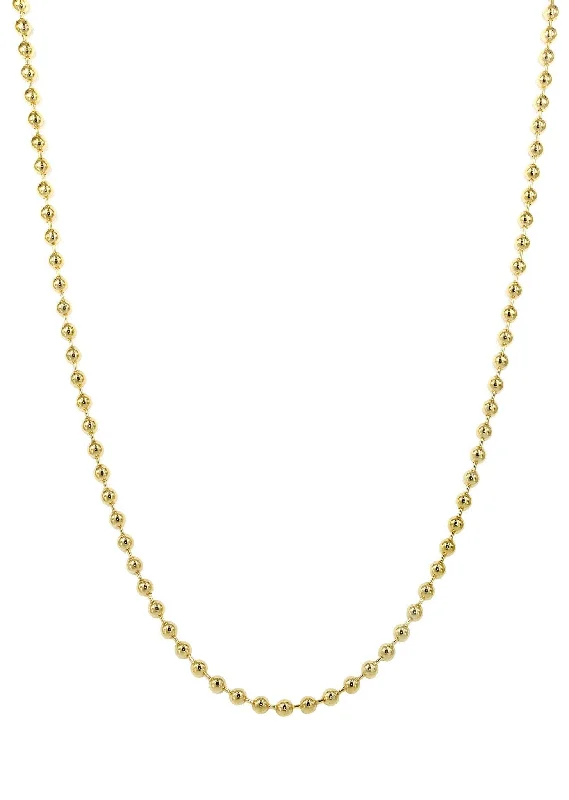 minimalist gold crescent moon necklace Yellow Gold Bead Chain