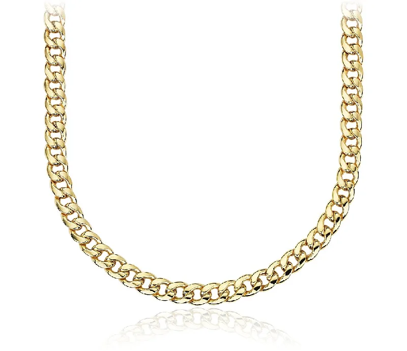 custom engraved wedding band Yellow Gold Cuban Link Chain