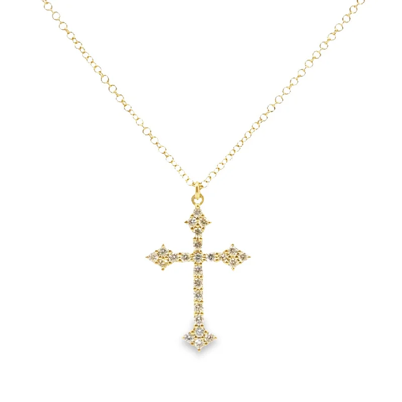 colorful gemstone engagement ring Yellow Gold Diamond Cross Pendant