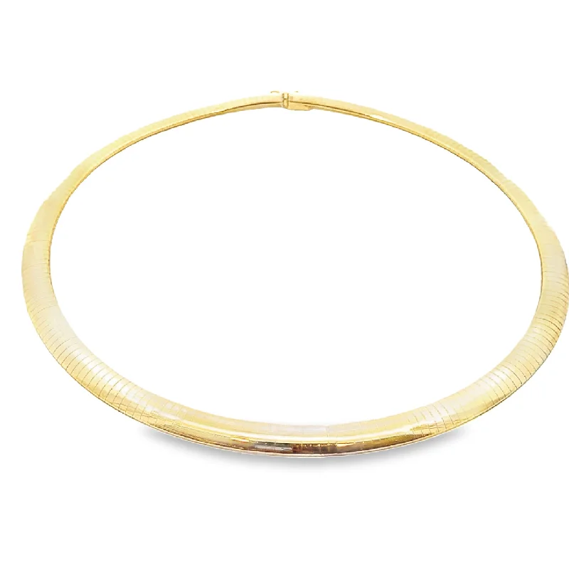 minimalist gold square earrings Yellow Gold Domed Omega Chain