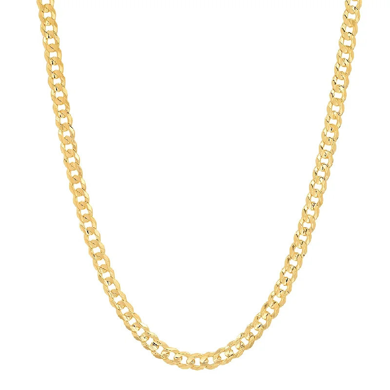 emerald cut diamond wedding ring Yellow Gold Flat Curb Chain