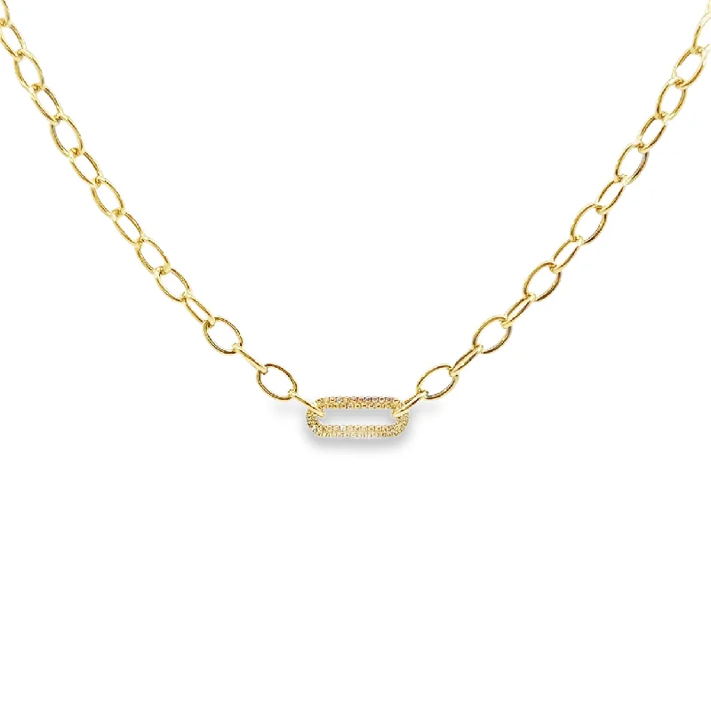 classic wedding set with diamonds Yellow Gold Paper Clip Diamond Fashion Necklace