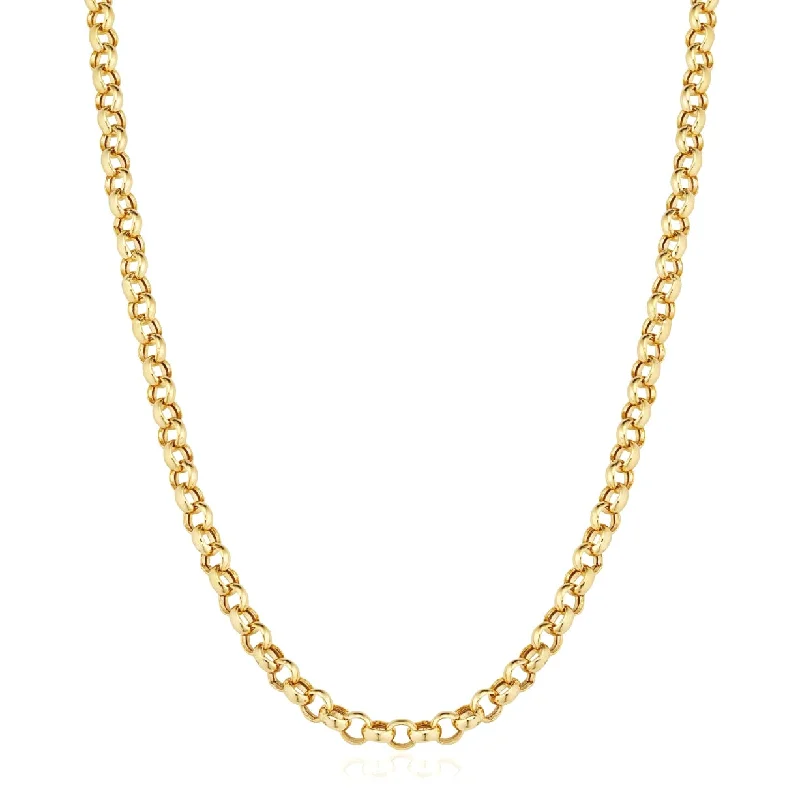 personalized hand-stamped bar ring Yellow Gold Rolo Chain