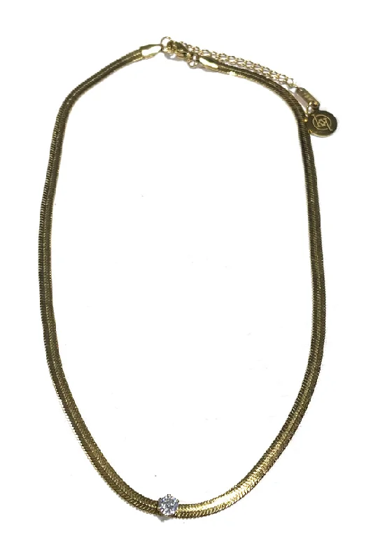 simple crystal pendant necklace Zane